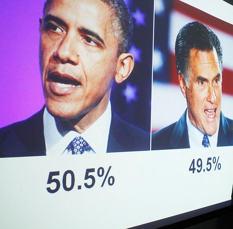 Barack Obama i Mitt Romney u mrtvoj utrci za predsjednika SAD-a (Foto Reuters)