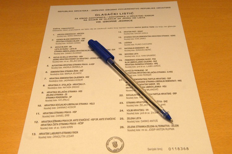 Glasački listić iz 2011. (M. MIJOŠEK)