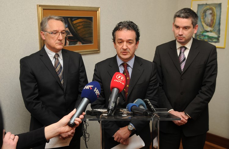 Valerio Drandić, dr. Lems Jerin i Boris Miletić na susretu s novinarima 