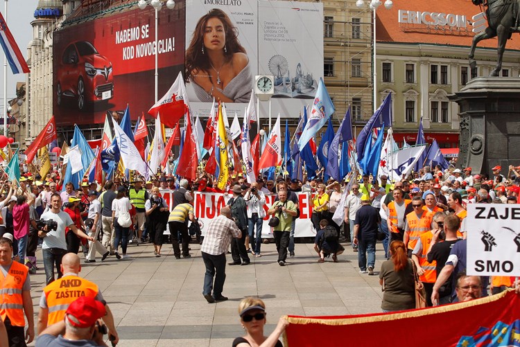 Prošlogodišnji prvomajski prosvjed u Zagrebu (T. KRIŠTO/CROPIX)