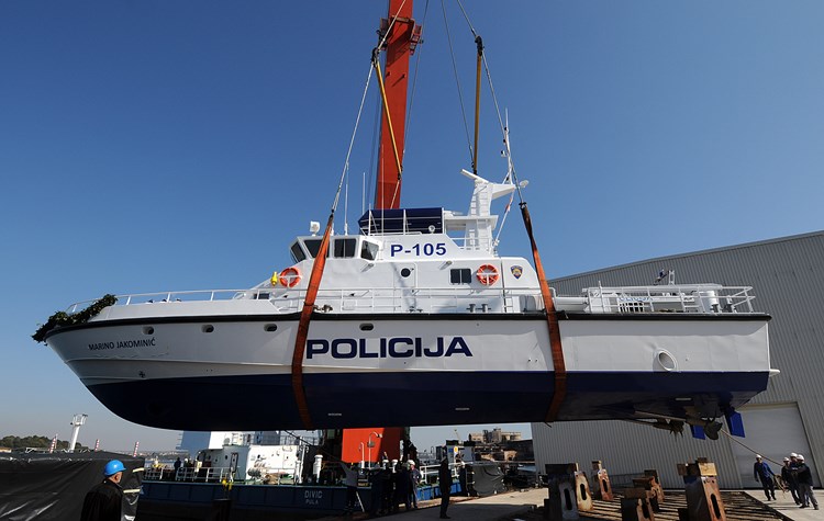S porinuća policijskog broda za hrvatski MUP, kakav će Tehnomont izgraditi i za gibraltarsku kraljevsku policiju (M. ANGELINI)N