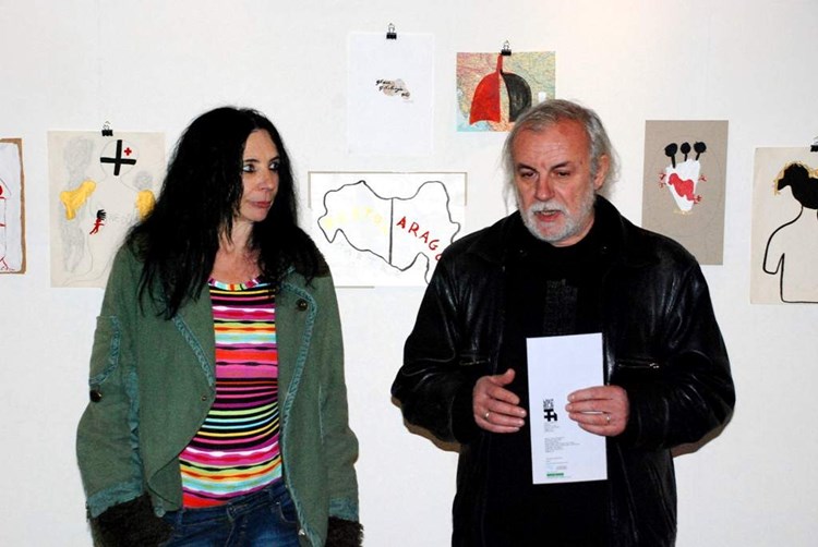 Sanja Švrljuga i Vlado Martek na otvorenju izložbe (foto Nikola Tasić)