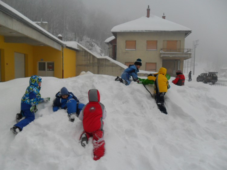 Mali Puljani na snijegu u Delnicama