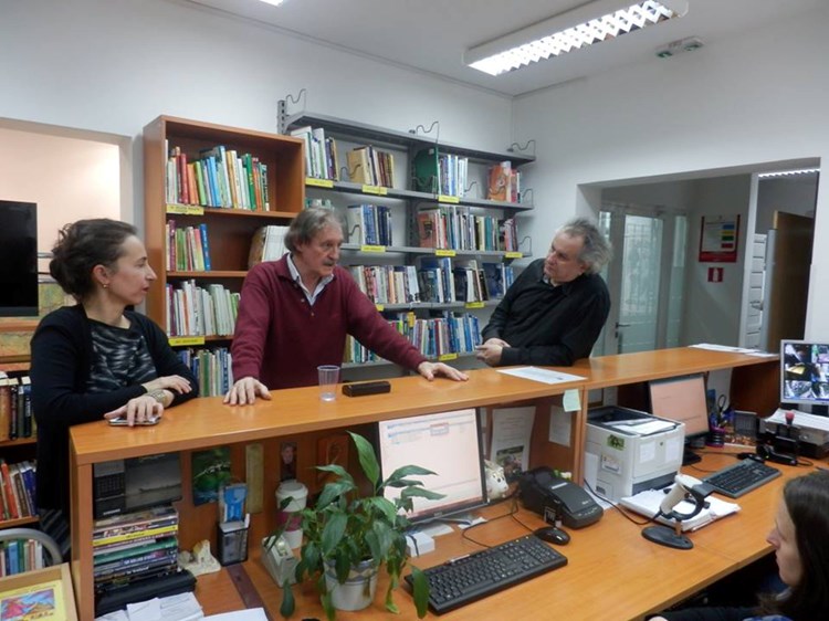 Melita Jurkota, Dubravko Jelačić Bužimski i Boris Biletić u rovinjskoj Gradskoj knjižnici