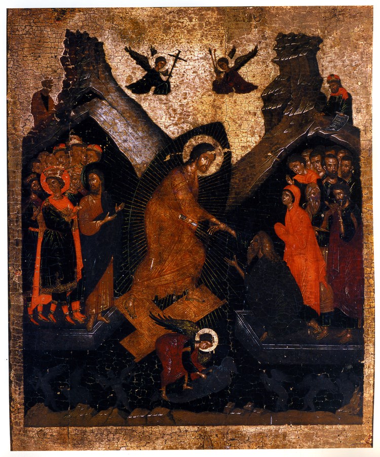 Silazak u limb - Uskrsnuće Kristovo (kretski slikar, prva polovica 16. st.), crkva sv. Spiridona u Peroju