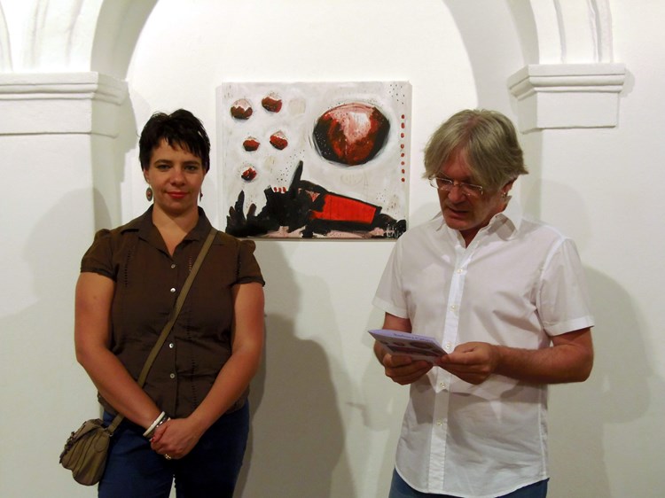 Barbara Cetina i Saša Nikolić na otvaranju izložbe