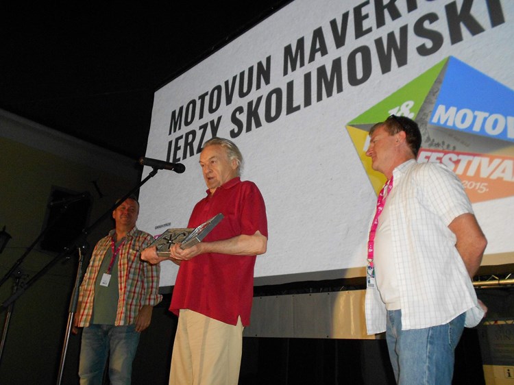 Dobitnik Nagrade Maverick Jerzy Skolimowski, s Igorom Mirkovićem i Mikeom Downeyem