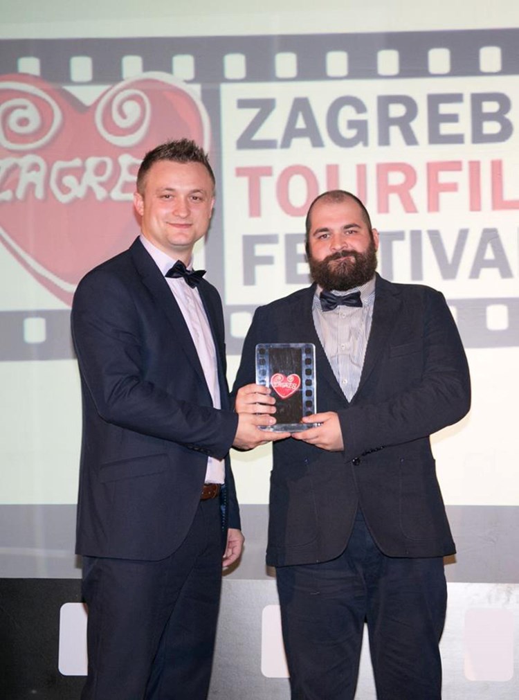 Sanel Isanović i Goran Načinović /Level52 primili nagradu za film 'Cycling in Istria' (Zagreb Tourfilm Festival)