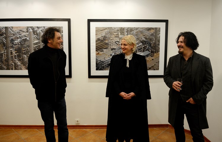 Hassan Abdelghani, Paola Orlić i Igor Zirojević na otvorenju izložbe