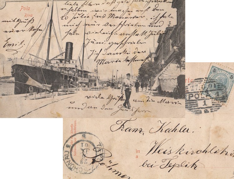 Snimku mornara na putu do pulske kavane 1901. potpisuje atelier Flora