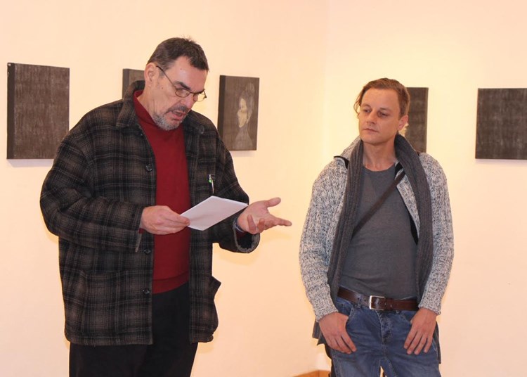 Eugen Borkovsky i Matjaž Borovničar na otvaranju  izložbe