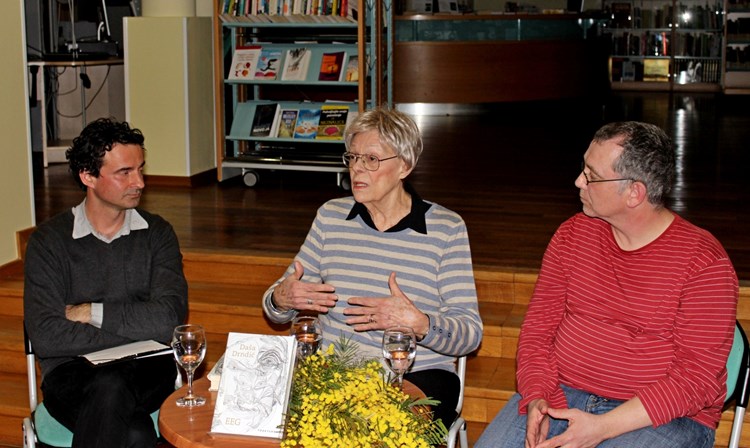 S umaškog predstavljanja knjige: Neven Ušumović, Dađa Drndić i Vladimir Arsenić