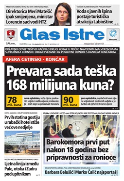 Glas Istre: subota, 15. ožujak 2014.