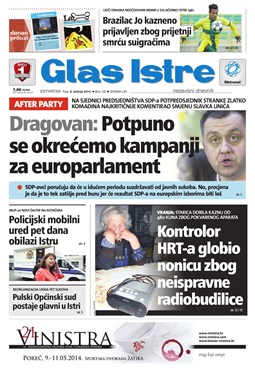 Glas Istre: četvrtak, 8. svibanj 2014.