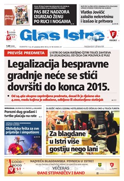 Glas Istre: subota, 27. prosinac 2014.