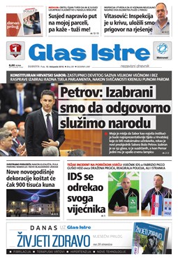 Glas Istre: subota, 15. listopad 2016.