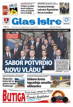 Glas Istre: četvrtak, 20. listopad 2016.