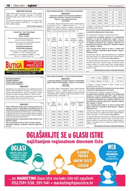 Glas Istre: četvrtak, 26. listopad 2017. - stranica 18