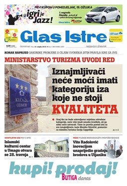 Glas Istre: četvrtak, 15. ožujak 2018.