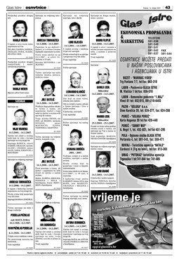 Glas Istre: srijeda, 14. ožujak 2007. - stranica 43