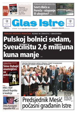 Glas Istre: utorak, 31. ožujak 2009.
