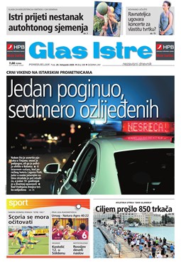 Glas Istre: ponedjeljak, 26. listopad 2009.