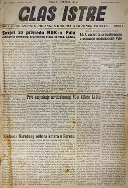 Glas Istre: petak, 9. siječanj 1953.