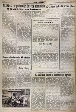 Glas Istre: subota, 14. veljača 1953.