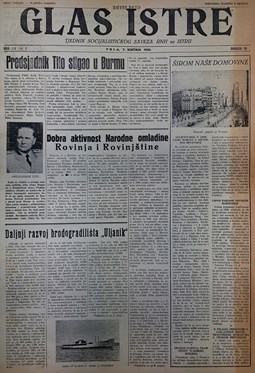 Glas Istre: petak, 7. siječanj 1955.