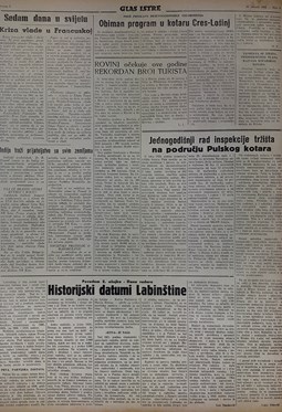 Glas Istre: petak, 25. veljača 1955.