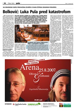 Glas Istre: petak, 10. kolovoz 2007. - stranica 16