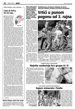 Glas Istre: srijeda, 29. kolovoz 2007. - stranica 10