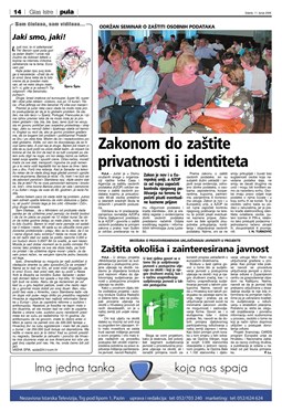 Glas Istre: srijeda, 11. lipanj 2008. - stranica 14