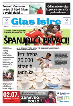 Glas Istre: ponedjeljak, 30. lipanj 2008.