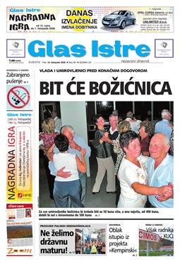 Glas Istre: subota, 18. listopad 2008.