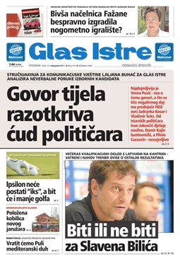 Glas Istre: utorak, 11. listopad 2011.